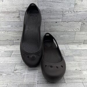 Crocs Brown Slip On Ballet Flats‎ Shoes 11216 Women Size 11